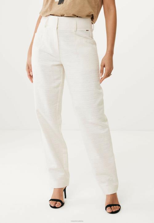 MEXX tenisice - MEXX pantalone ravnih nogavica s visokim strukom krem ​​bijela bež B4DB45 žene
