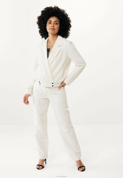 MEXX tenisice - MEXX pantalone ravnih nogavica s visokim strukom krem ​​bijela bež B4DB45 žene