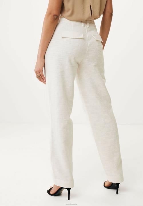MEXX tenisice - MEXX pantalone ravnih nogavica s visokim strukom krem ​​bijela bež B4DB45 žene