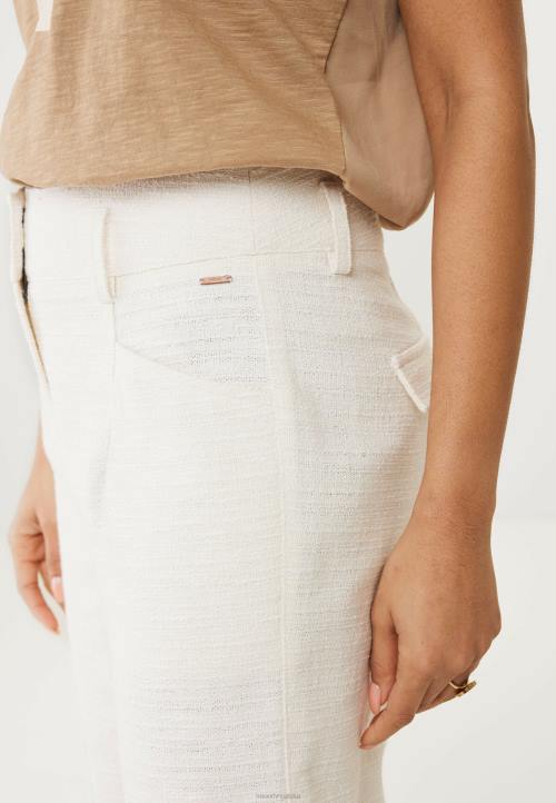 MEXX tenisice - MEXX pantalone ravnih nogavica s visokim strukom krem ​​bijela bež B4DB45 žene