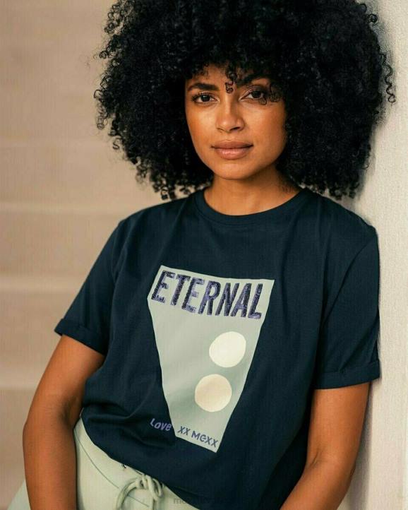 MEXX majica kratkih rukava s izrezom mornarsko plava plava B4DB408 žene - MEXX sale