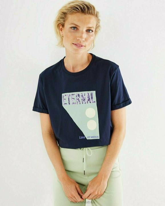 MEXX majica kratkih rukava s izrezom mornarsko plava plava B4DB408 žene - MEXX sale