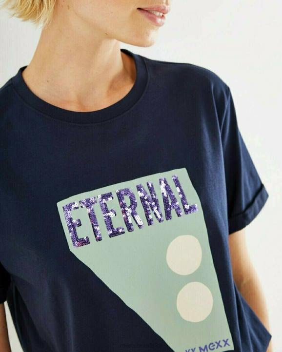 MEXX majica kratkih rukava s izrezom mornarsko plava plava B4DB408 žene - MEXX sale