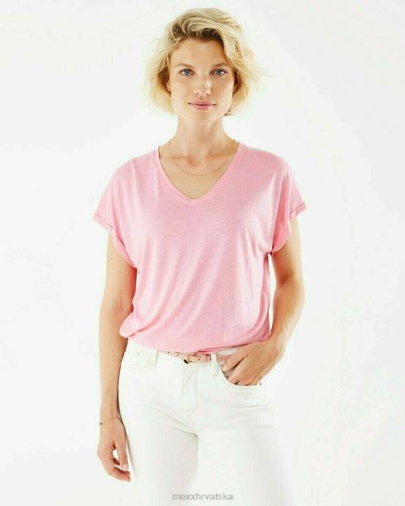 MEXX tenisice - MEXX majica s v-izrezom ružičasta B4DB187 žene