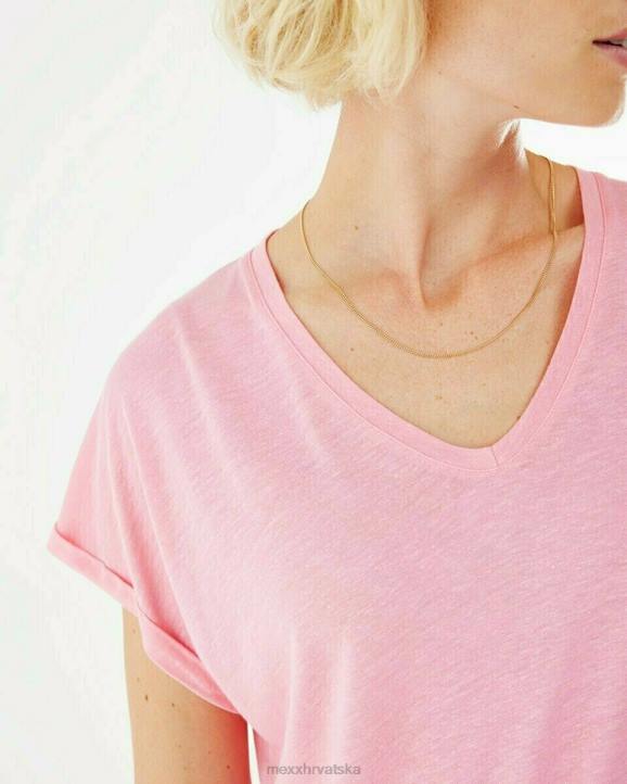 MEXX tenisice - MEXX majica s v-izrezom ružičasta B4DB187 žene