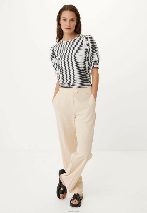 MEXX natikače - MEXX prugasta majica s puf rukavima tamnoplava plava B4DB10 žene