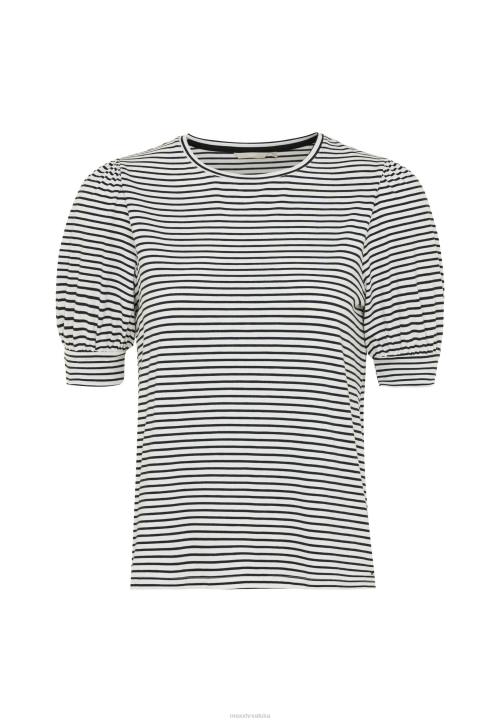 MEXX natikače - MEXX prugasta majica s puf rukavima tamnoplava plava B4DB10 žene