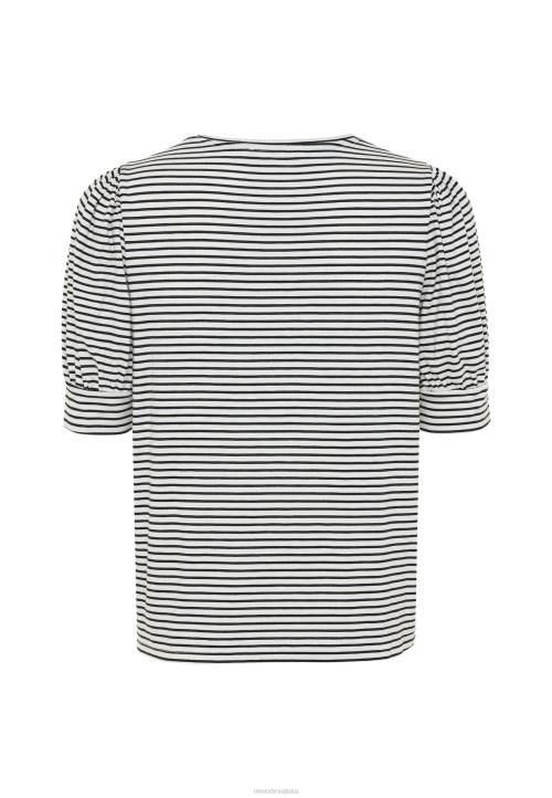 MEXX natikače - MEXX prugasta majica s puf rukavima tamnoplava plava B4DB10 žene