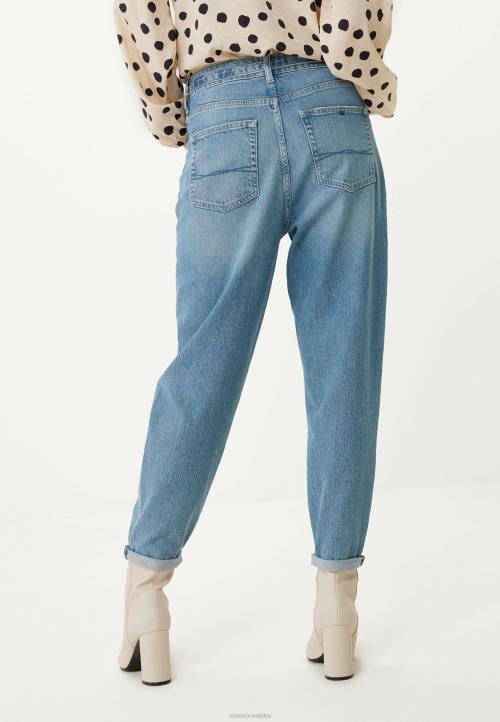 MEXX natikače - MEXX visoki struk mom jeans crown bleach plava B4DB21 žene
