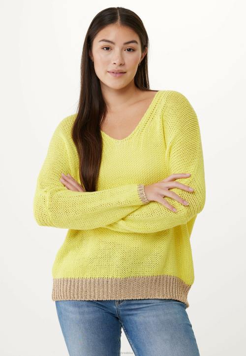 MEXX shoes sale - MEXX široki pulover s v-izrezom svijetao žuta boja B4DB82 žene