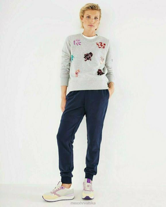 MEXX šljokice džemper s okruglim izrezom sivi melee siva B4DB412 žene - MEXX sale