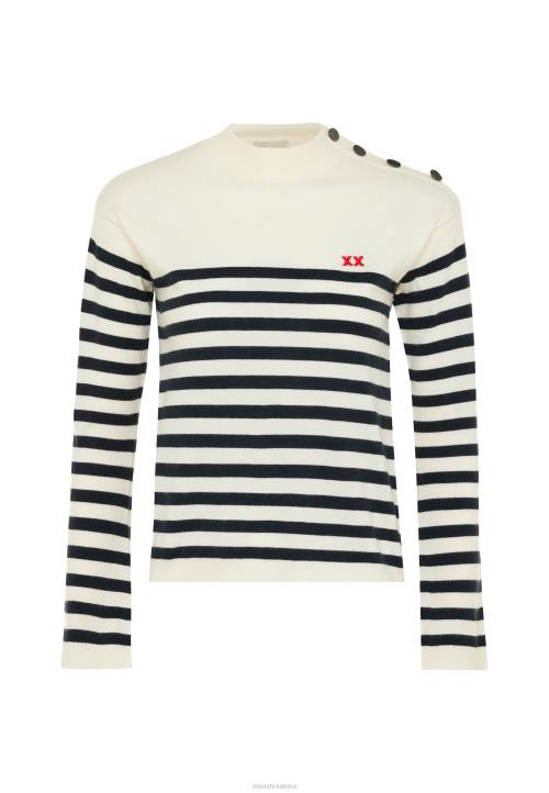 MEXX tenisice - MEXX pleteni pulover s prugastim rukavima u obliku zvona bijele boje bež B4DB112 žene