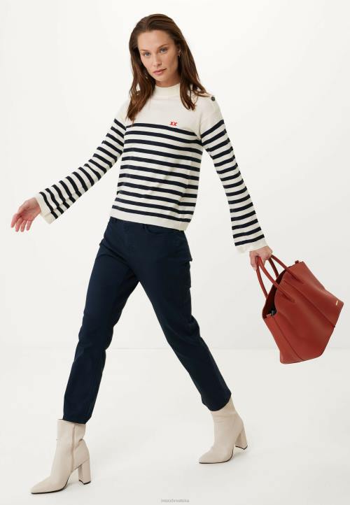 MEXX tenisice - MEXX pleteni pulover s prugastim rukavima u obliku zvona bijele boje bež B4DB112 žene