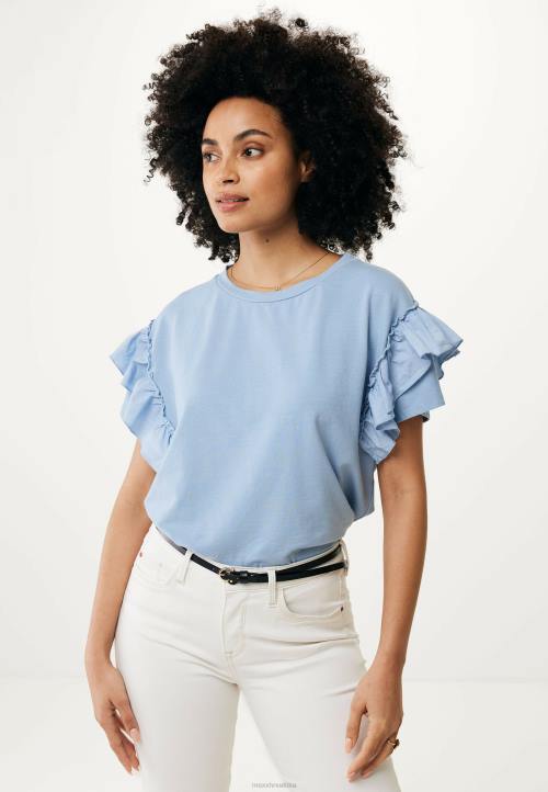 MEXX gornji rukavi s volanima baby plava B4DB43 žene - MEXX sandale