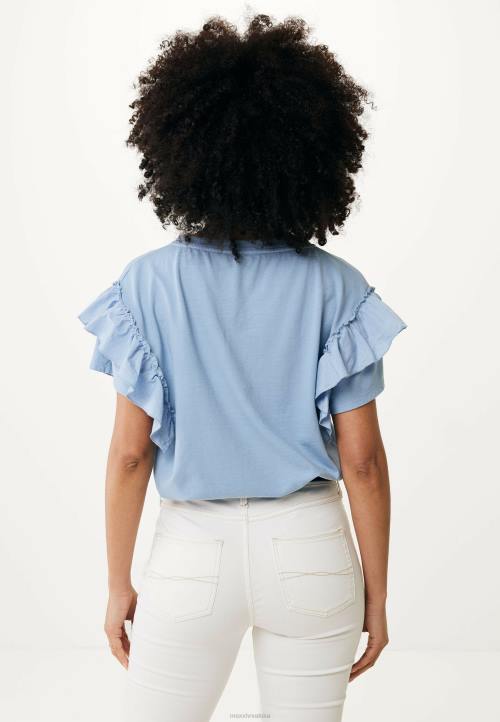 MEXX gornji rukavi s volanima baby plava B4DB43 žene - MEXX sandale