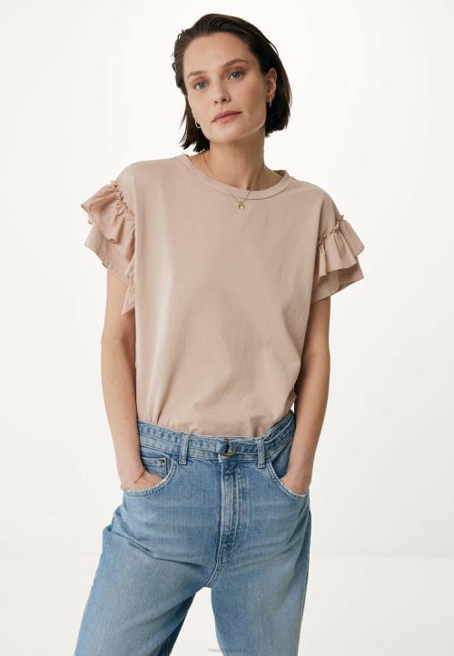 MEXX natikače - MEXX gornji volani rukavi goli bež B4DB42 žene