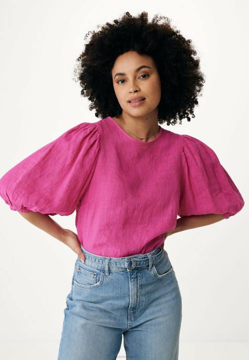 MEXX laneni gornji balon rukavi topli ružičasta B4DB51 žene - MEXX koferi