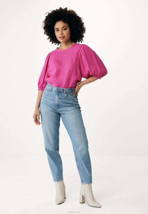 MEXX laneni gornji balon rukavi topli ružičasta B4DB51 žene - MEXX koferi