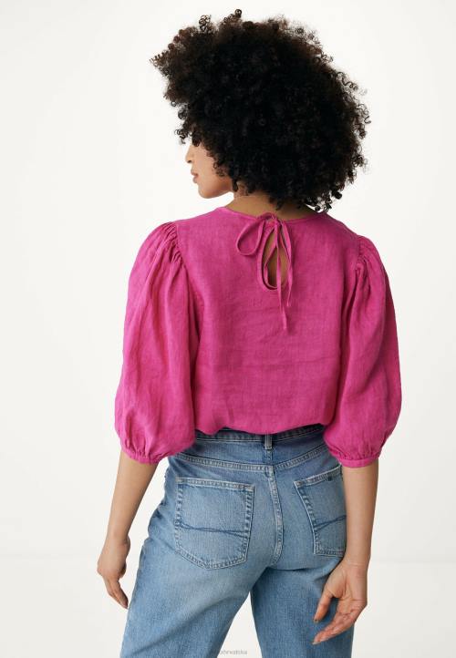 MEXX laneni gornji balon rukavi topli ružičasta B4DB51 žene - MEXX koferi