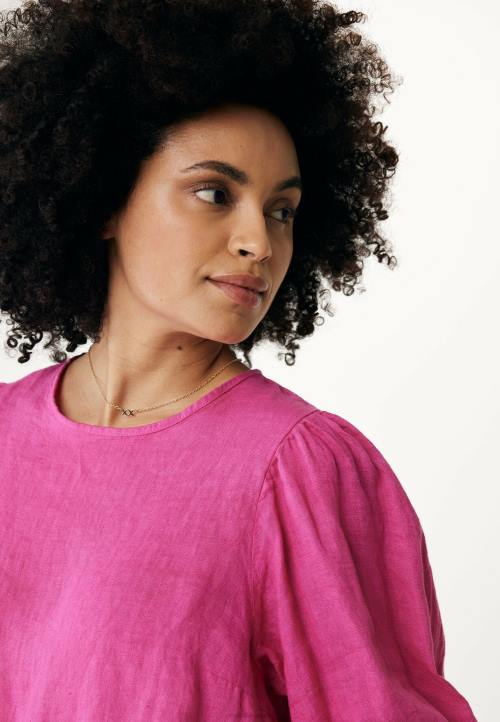 MEXX laneni gornji balon rukavi topli ružičasta B4DB51 žene - MEXX koferi