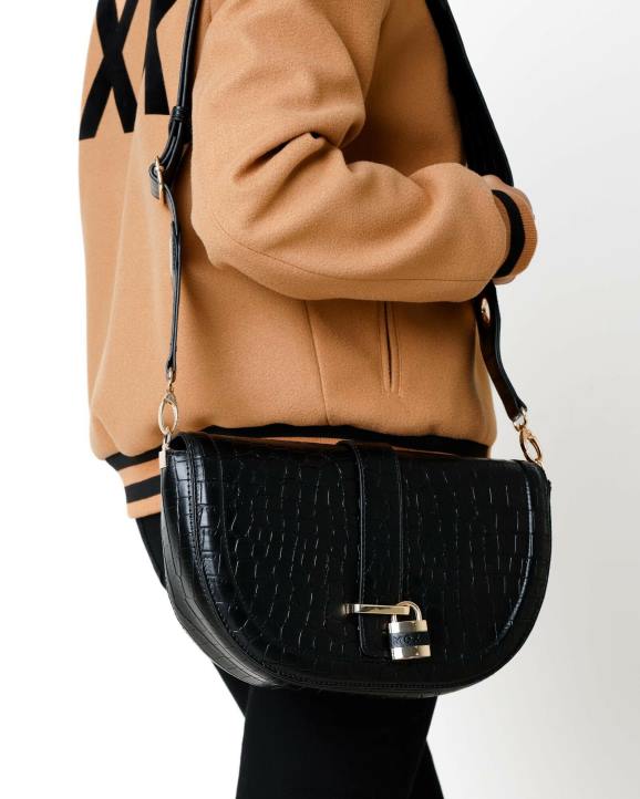 MEXX shoes sale - MEXX kroko polumjesec torba preko ramena crno B4DB428 žene